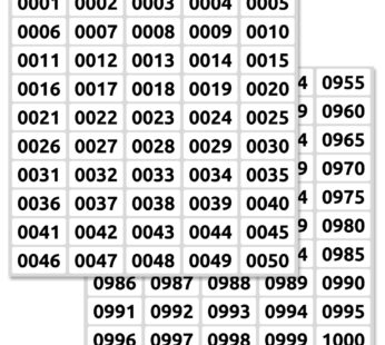 1-1000 Consecutive Number Inventory Labels Stickers Sheets, 1.5″ x 0.75″
