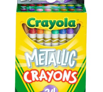 Crayola Metallic Crayons, Kids Art Supplies, 24 Count, Coloring Supplies, Gift for Kids, A