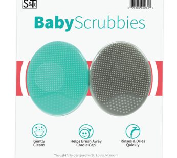 S&T INC. Exfoliating and Massaging Cradle Cap Bath Brushes for Baby, Silicone – 2 Inch x 2