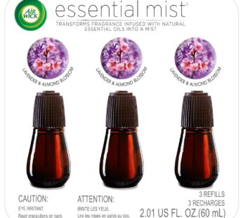Air Wick Essential Mist, Essential Oil Diffuser Refill, Lavender & Almond Blossom, 3 Count