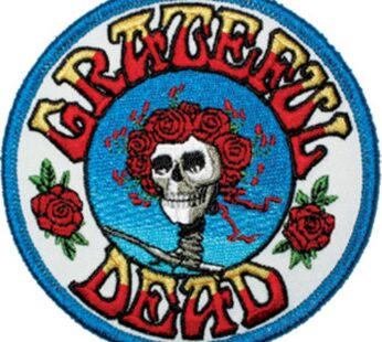 Application Skull and Roses Logo Patch,Blue