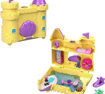 Polly Pocket Travel Toy with 2 Micro Dolls, Dolphin Pet & Water Play Accessories, Pocket W