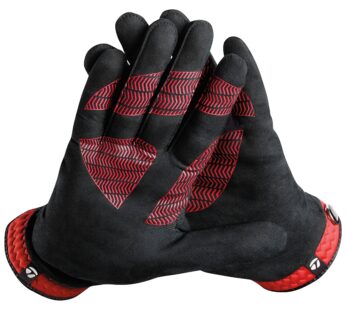 TaylorMade Rain Control Glove (Black/Red, Medium/Large), Black/Red(Medium/Large, Pair)