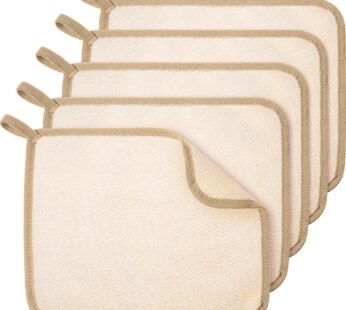 Tatuo 5 Pcs Exfoliating Face and Body Wash Cloths Towel Weave Bath Cloth Exfoliating Scrub