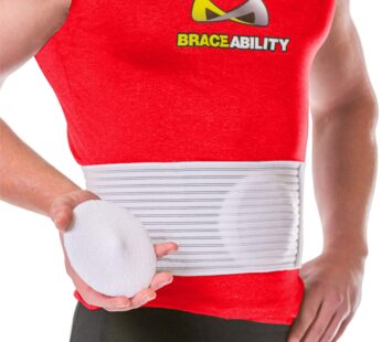 BraceAbility Hernia Belt for Men & Women | Stomach Truss Binder with Compression Support P