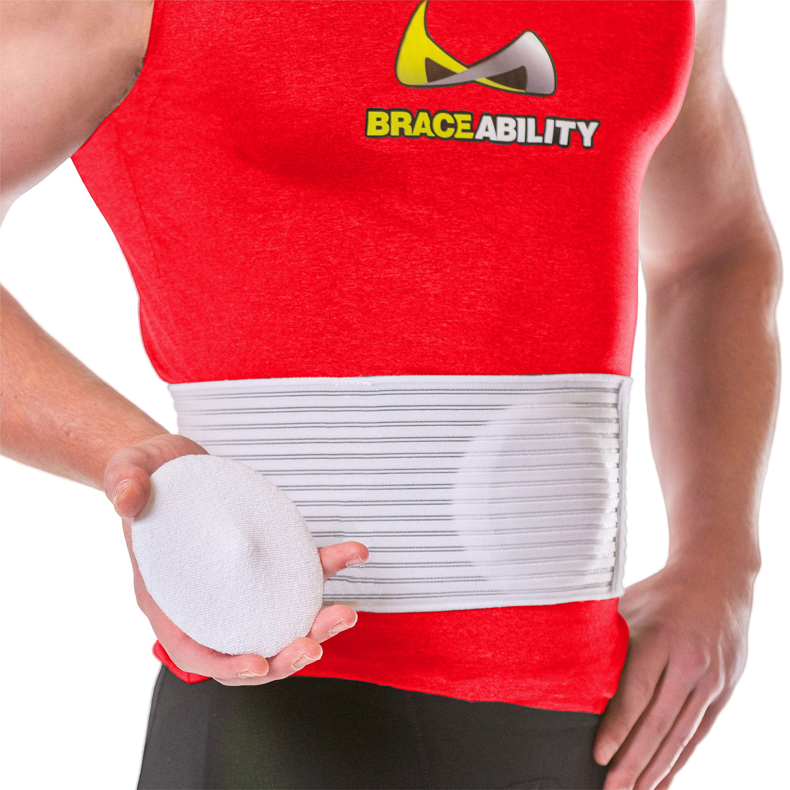 BraceAbility Hernia Belt for Men & Women | Stomach Truss Binder with Compression Support P