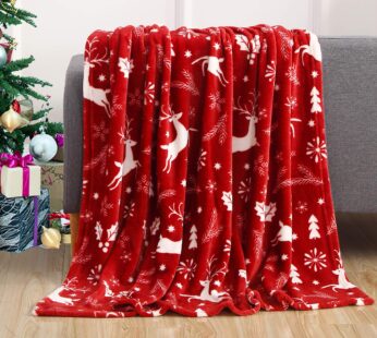 Elegant Comfort Luxury Velvet Super Soft Christmas Prints Fleece Blanket-Holiday Theme Hom