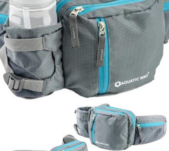 Aquatic Way Waist Bag Fanny Pack with Water Bottle Holder For Men Women Running Hiking Tra