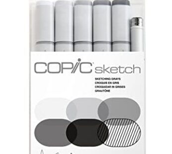 Copic Sketch Alcohol Marker 5 Colors + Multiliner SP Set, Sketching Grays