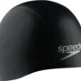 Speedo Unisex-Adult Swim Cap Silicone Aqua V,Speedo Black,Large