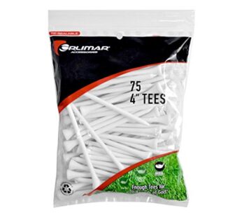 Orlimar 4-Inch Tall Extra Long Wood Driver Golf Tees, White (75-Pack)