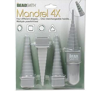 The Beadsmith Mandrel 4X, Wire Wrapping Set, 4 Different Shapes, Oval, Square, Round and T