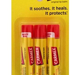 Carmex Classic Medicated Lip Balm, SPF 15, 3 ct (Stick in Blister Pack)