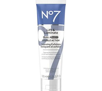 No7 Lift & Luminate Dual Action Cleansing & Exfoliating Face Wash – Gentle Face Exfoliator