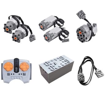 8 Pieces Science Technology Power Functions Motor Set, Motorized Building Blocks Motor Kit