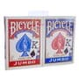 Bicycle Jumbo Index Rider Back Playing Cards, Red and Blue, 2 Count