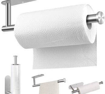MGahyi Paper Towel Holder Wall Mount, Self Adhesive Or Drilling Under Cabinet Kitchen, 13.