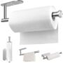 MGahyi Paper Towel Holder Wall Mount, Self Adhesive Or Drilling Under Cabinet Kitchen, 13.
