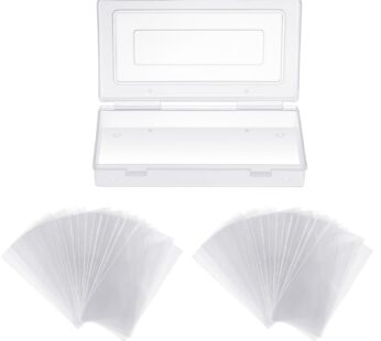 RONRONS 100 Pieces Paper Money Sleeves with Storage Case, Clear Money Collection Display C
