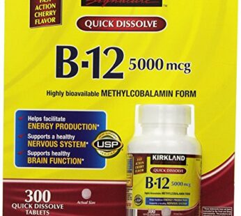 Kirkland Signature Quick Dissolve B-12 5000 mcg, 300 Tablets