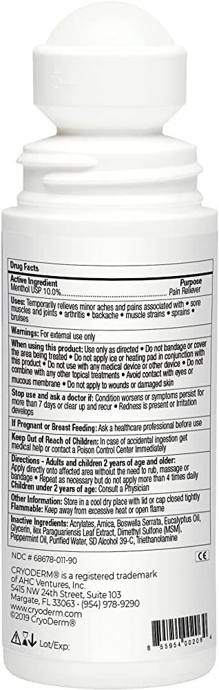 CryoDerm Cold Therapy 3 oz Roll On (2 Pack) - Image 2