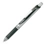 Pentel Energel Knock Ballpoint Pen, 0.5mm Needle Tip, Black Ink, Silver Body with Black Ac