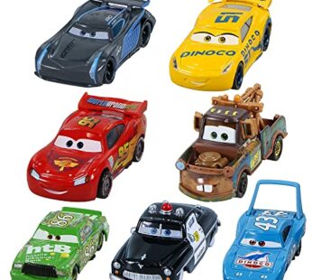 7PCS Car Toys 2 3 Cruz Sheriff The King Jackson Car Diecast Toy Set for Kids Boys