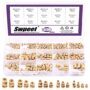 Swpeet 300Pcs 5 Values M2 M3 M4 M5 M6 Female Thread Knurled Nuts Brass Threaded Insert Emb