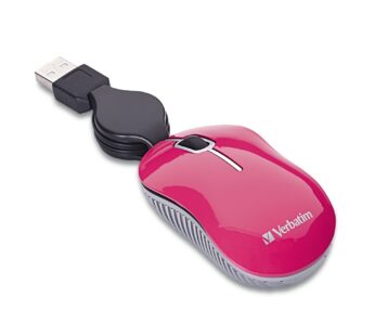 Verbatim Wired Optical Computer Mini USB-A Mouse – Plug & Play Corded Small Travel Mouse w