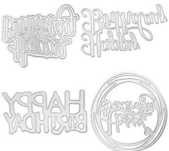 4 Set Die Cuts for Card Making, FineGood Happy Birthday Cutting Dies Card Making Supplies