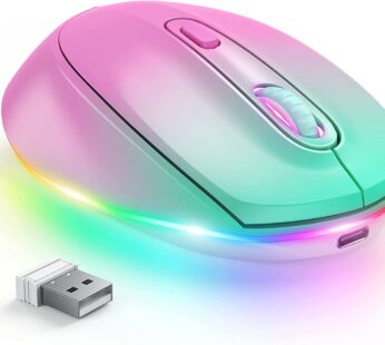 seenda Wireless Mouse, Rechargeable Light Up Mouse for Laptop, Small Cordless Mice with Qu