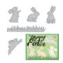 Metal Easter Bunny Rabbit Background Die Cuts for Card Making, Leaves Frame Cutting Dies f