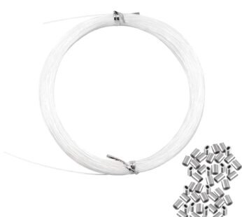 Invisible Hanging Wire Supports Up to 60lbs,98Feet(30M) Clear Picture Wire with 40Pcs Alum