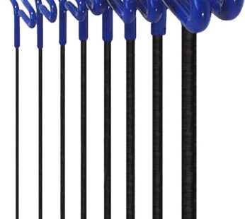EKLIND 55198 Cushion Grip Hex T-Key allen wrench – 8pc set Metric MM sizes 2-10 (9In shaft