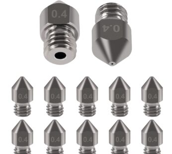 10 Piece High Temperature Sharp Hardened Tool Steel MK8 Nozzles 0.4mm for 1.75mm Makerbot,