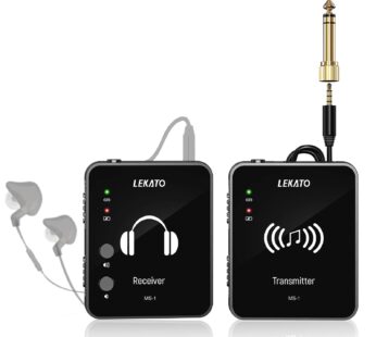 LEKATO MS-1 Wireless in Ear Monitor System 2.4G Stereo Wireless IEM System with Beltpack T