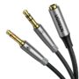 UGREEN Headphone Splitter Adapter 3.5mm 2 Male to Female Smartphone Headset Cable Mic and