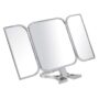 Danielle Creations 3-Way Foldable Travel Makeup Mirror with Built in Stand and Handle, Sil