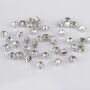 LolliBeads (TM) 100 Pcs Crystal Ringed Sew on Rhinestone Czech Glass with Silver Plated Br