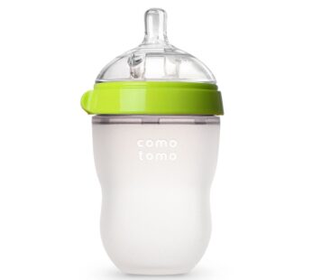 Comotomo Baby Bottle, Green, 8 Oz (Pack of 1)