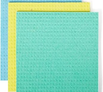 Full Circle Reusable Cellulose Sponge Clothes, 3 Pack, Set of 3, Multicolor, 3 Count