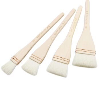 Longdex Creative Mark Hake Paintbrush Set 4PCS Professional Soft White Goat Hair Stitch-Ti