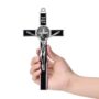 Wellcho Black Enamel Crucifix Wall Cross -Saint Benedict Metal Wall Art-7 Inch Cross Give