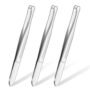 3 Pieces Stainless Steel Round Tip Tweezers Eyebrow Hair Removal Tweezers Makeup Cosmetic