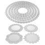 2 Set Flower Dies for Card Making, FineGood 9 PCS Metal Cutting Dies Circle Lace Die Cuts