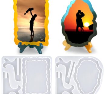 Resin Mold for Photo Frame, Picture Frame Resin Molds with Stand Holder, Rectangle & Oval