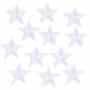 Framendino, 24 Pack White Star Iron on Sewing Appliques Patches Mini 5 Star Embroidered Fa