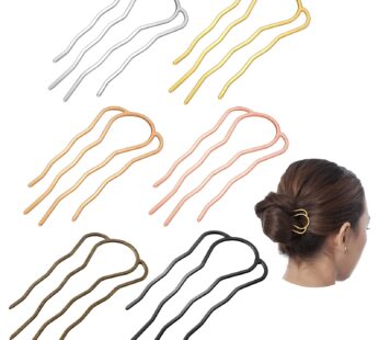 6 Pieces Hair Fork Clip Stick 87 mm Side Hair Comb 4 Prong Hair Updo Bun Hairpin Sticks Al
