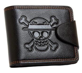YJacuing OP Wallet – Straw Hat Pirates Jolly Roger Anime Stylish Bifold Wallet for Men (Fa