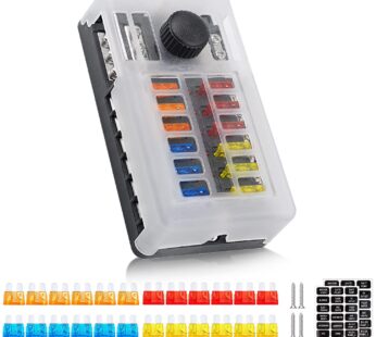 12 Way 12V Fuse Box 12Volt Blade Fuse Block Holder, 12 Circuit W/Negative Bus Waterproof F